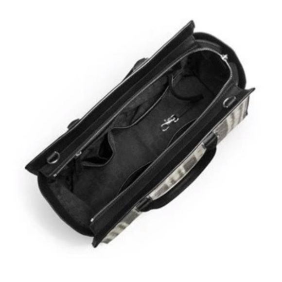 NWOT MICHAEL KORS Selma Large Snake Print Leather Purse Black and Off White - Picture 12 of 14